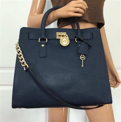 michael kors navy blue leather bag|Michael Kors cobalt blue handbag.